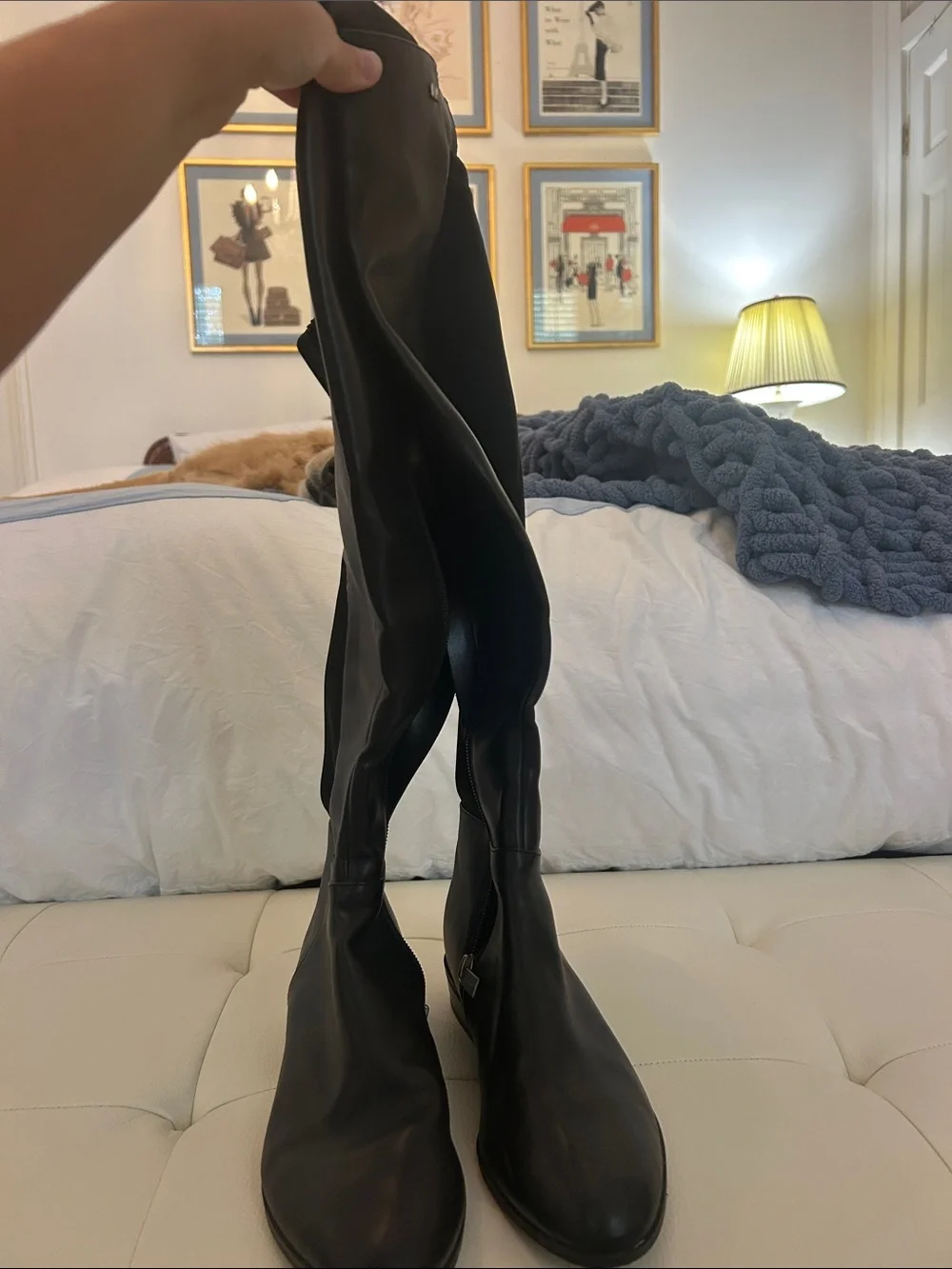 Michael Kors Black Over-the-Knee Leather Boots